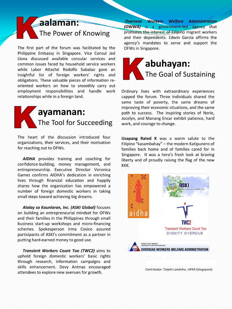Usapang Rated K: Kaalaman, Kayamanan, at Kabuhayan